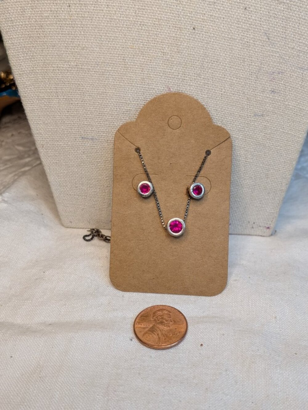 Genuine Ruby & Sterling Silver Set – Necklace + Earrings